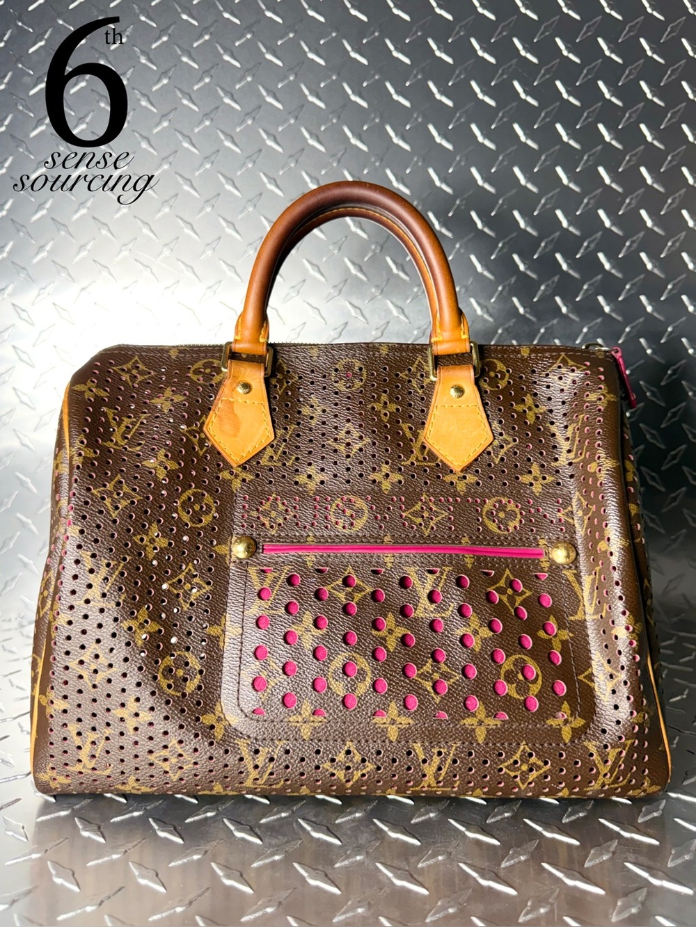 Louis Vuitton 2006 Perforated Monogram Speedy 30 in Fuschia Pink